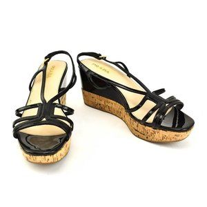 Prada Cork Wedge Strappy Sandals Heels